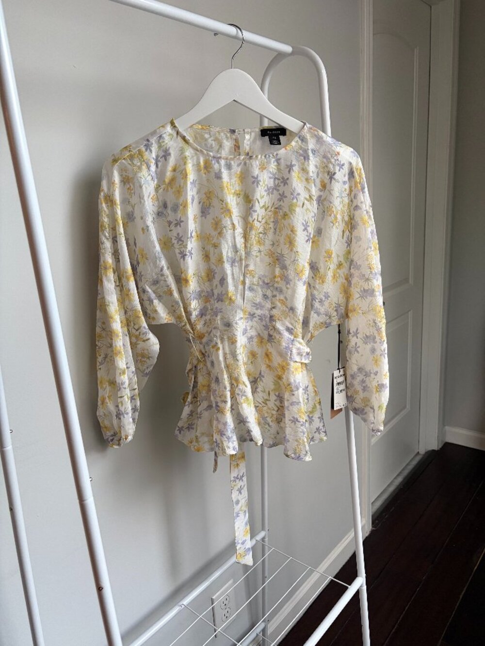 Halogen Ditsy Daisy Print Pleat Waist Top